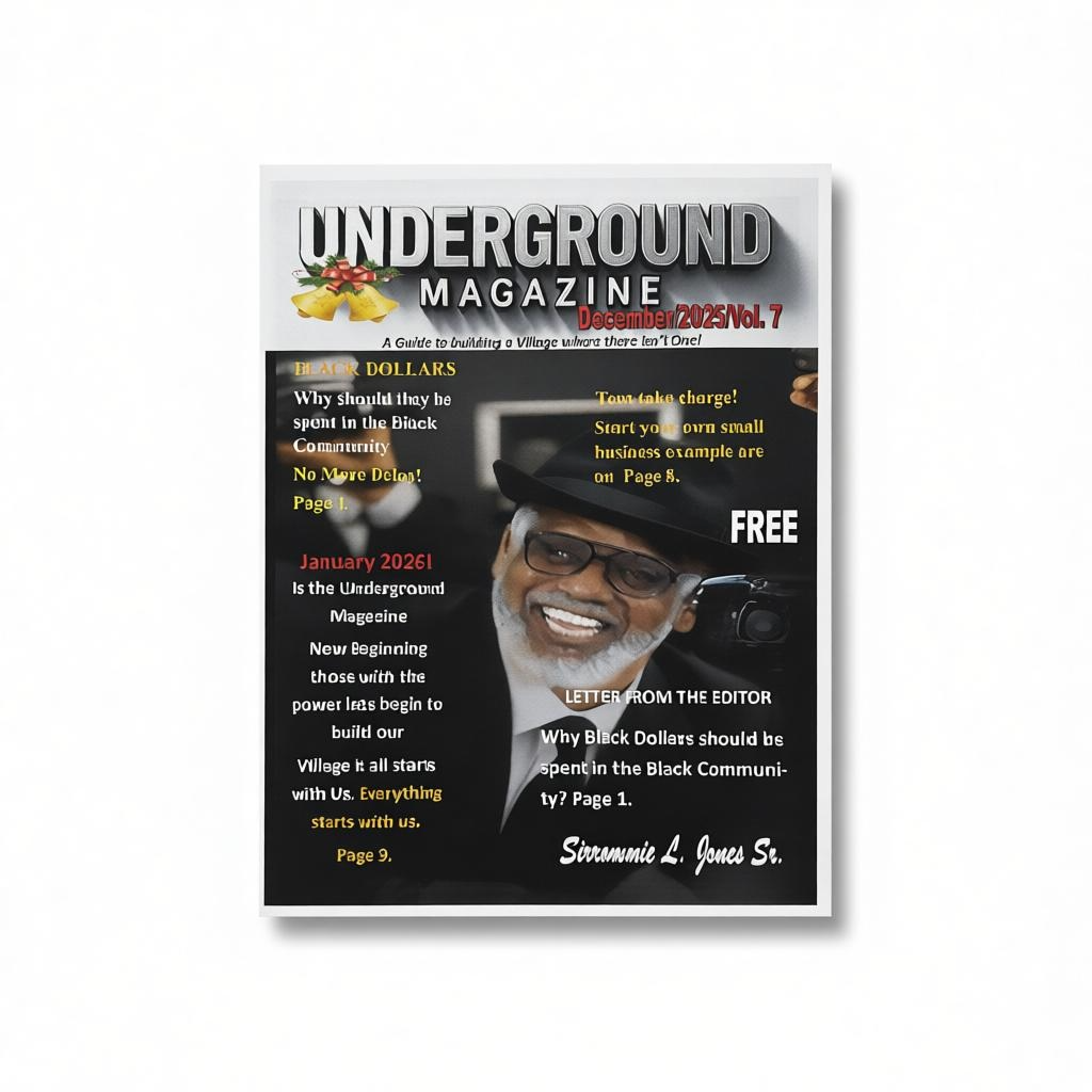 Cover of Underground Magazine December 2025 Vol. 7 featuring a smiling man in a hat