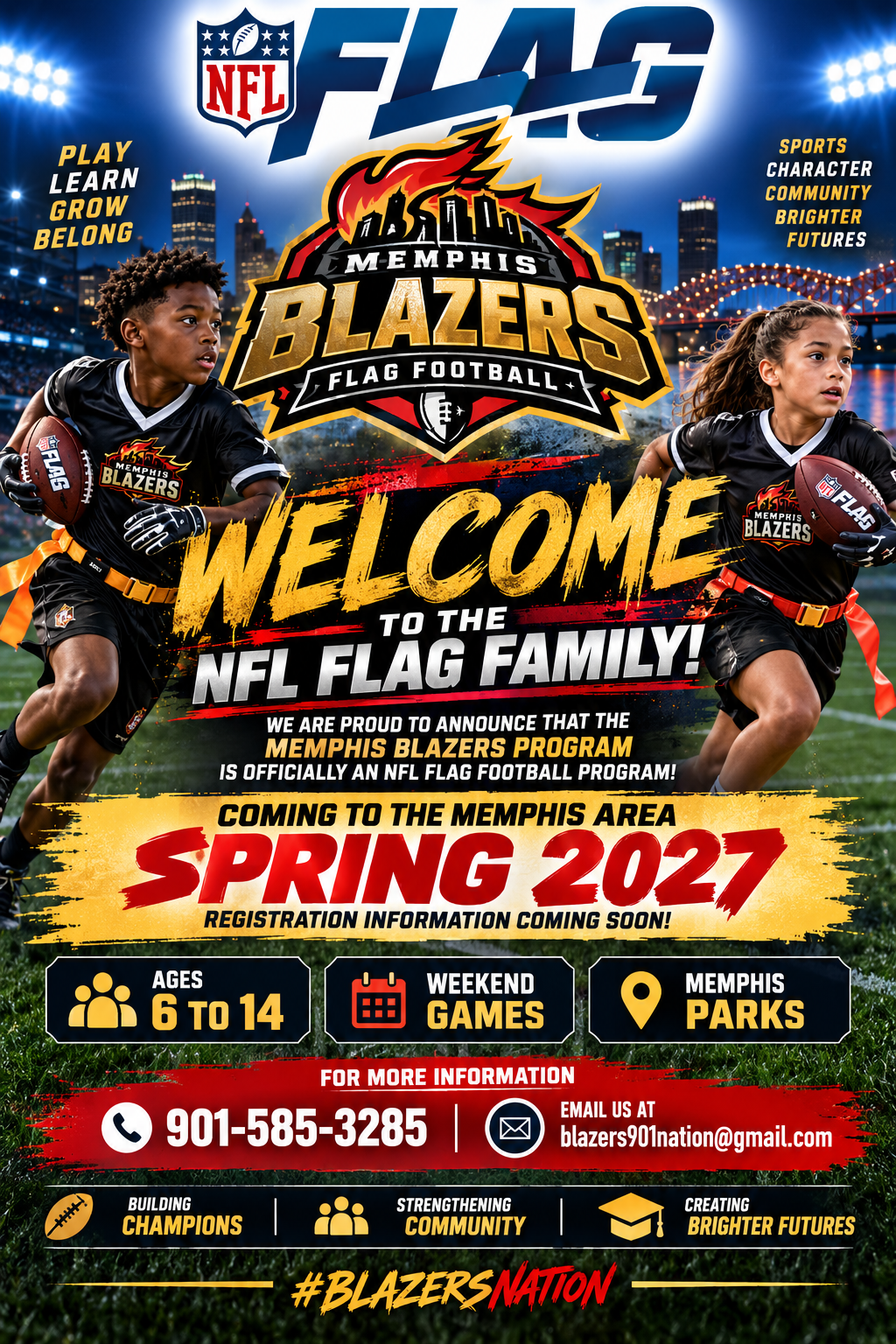Memphis Blazers Flag Football Program joins NFL Flag Football League