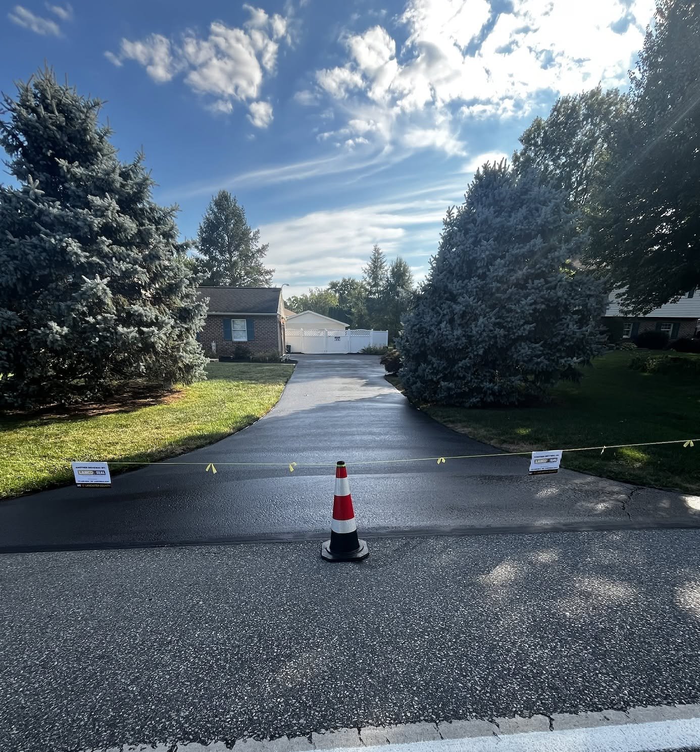 Freshly paved driveway in Lititz, PA