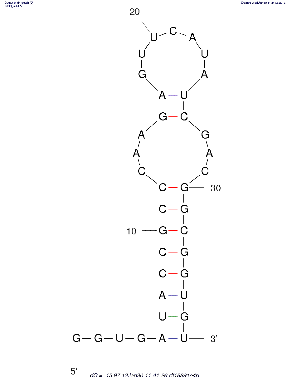 E. Coli 5S RNA (Helix 89 RNA) structure