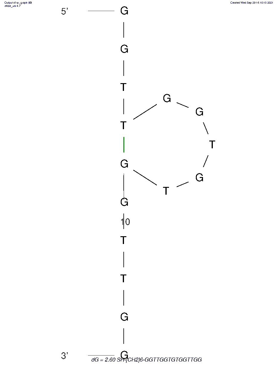 Thiol-modified thrombin Aptamer structure