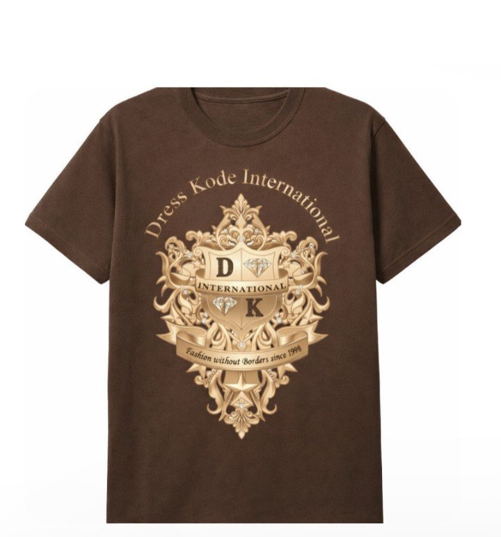 Brown T-Shirt Gold Logo
