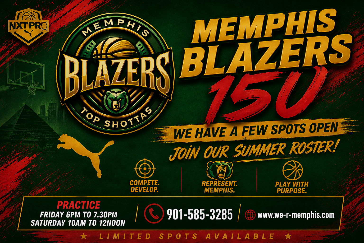 Memphis Blazers Top Shottas basketball team's summer roster open spots advertisement