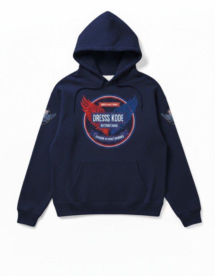 Navy Hoodie Eagle Back