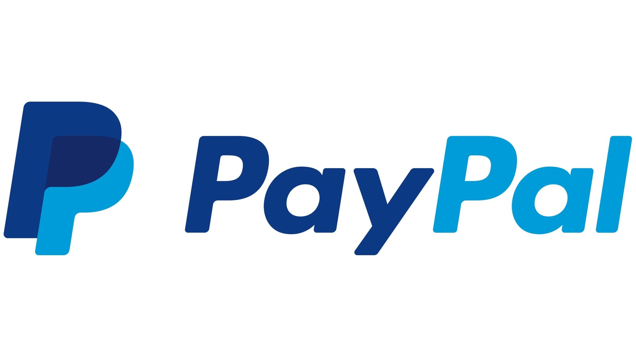 PayPal logo with blue and white colors on a white background