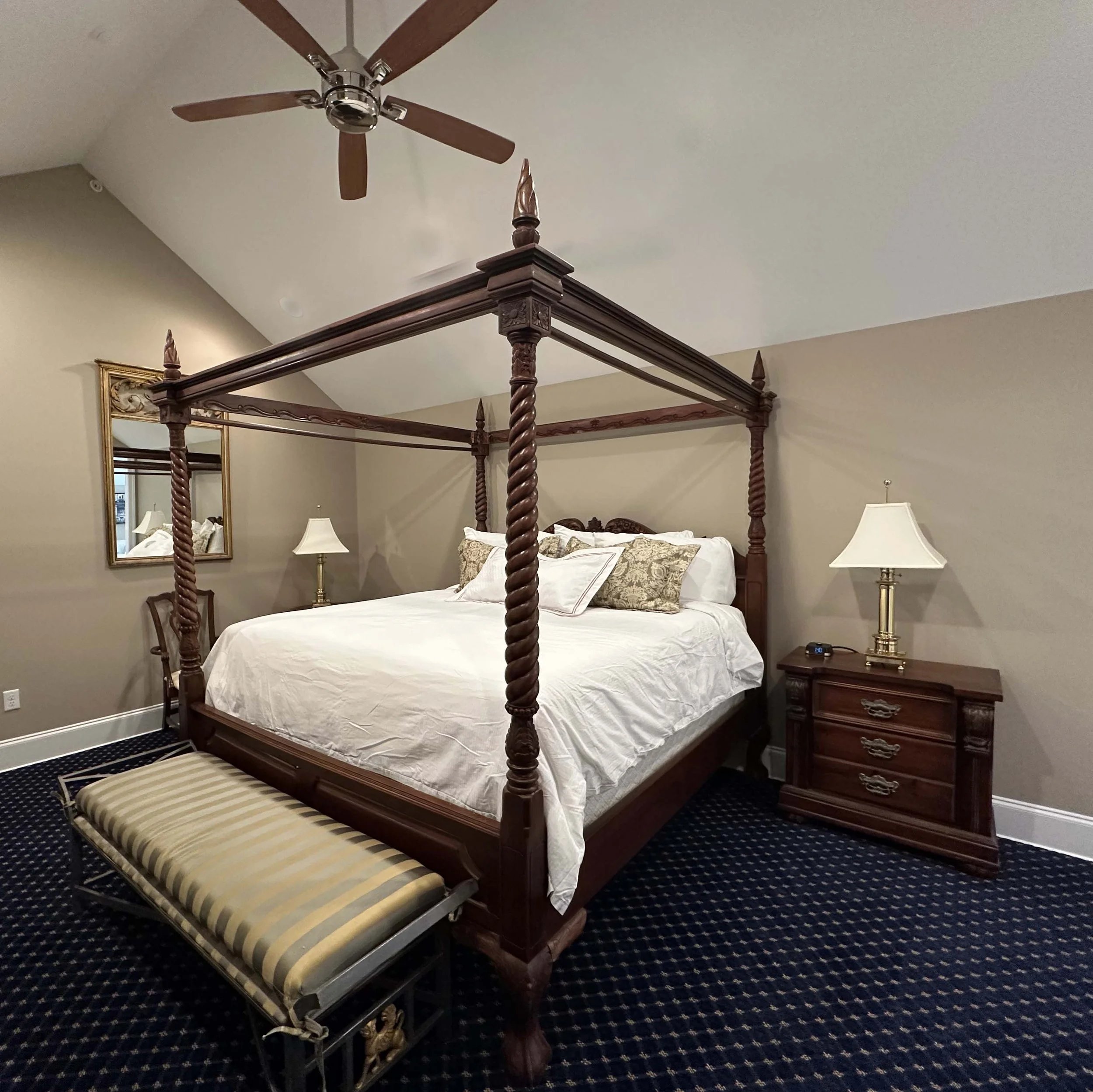 Luxurious canopy bed at Federal Pointe Inn